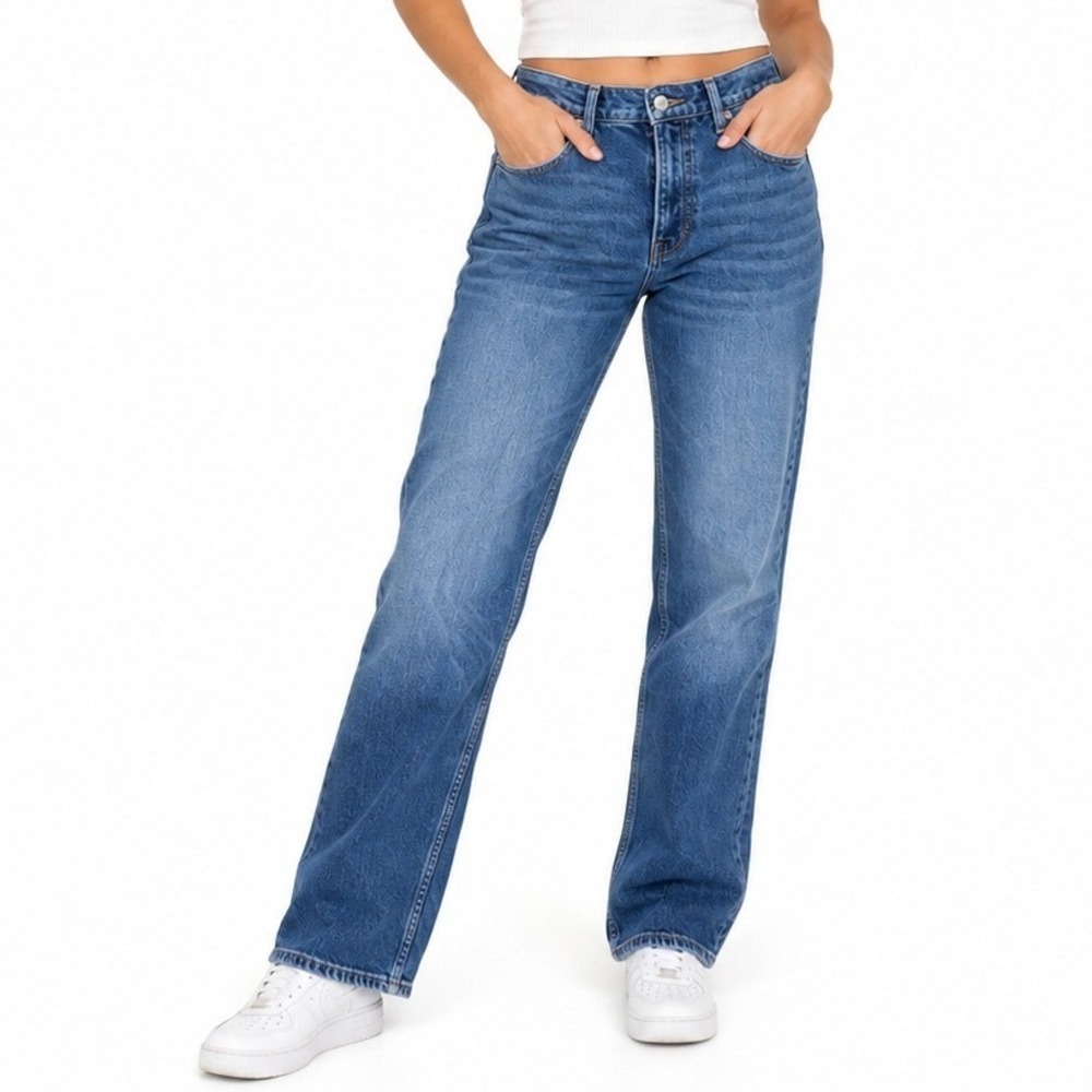 Good American Jeans Women 16 Blue Good Icon Straight High Rise Tall Denim